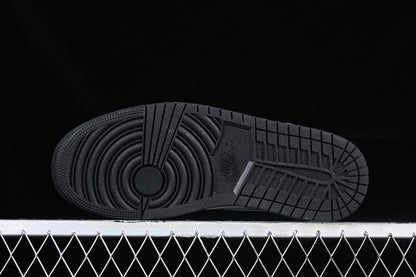 Nike Air Jordan 1 Mid Black Sole Blue Brown White Sneakers