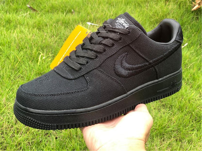 Nike Air Force 1 Low x Stussy 2020 Triple Black Sneakers