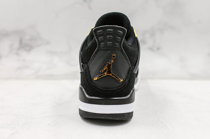 Nike Air Jordan 4 Retro Royalty Black Metallic Gold White Sneakers