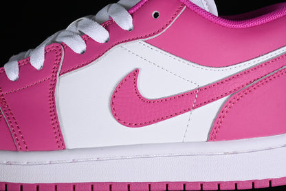 Nike Air Jordan 1 Low Fire Pink White Iris Whisper Sneakers