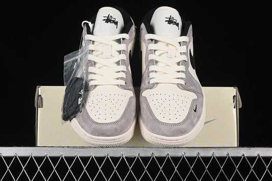 Nike Air Jordan 1 Low Black Beige Grey Sneakers