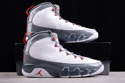 Nike Air Jordan 9 Retro Fire Red White Cool Grey Sneakers