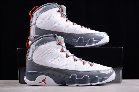 Nike Air Jordan 9 Retro Fire Red White Cool Grey Sneakers