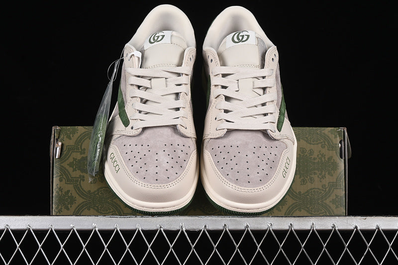 Nike Air Jordan 1 Low OG SP Off-White Travis Scott Fragment Design Green Grey Sneakers