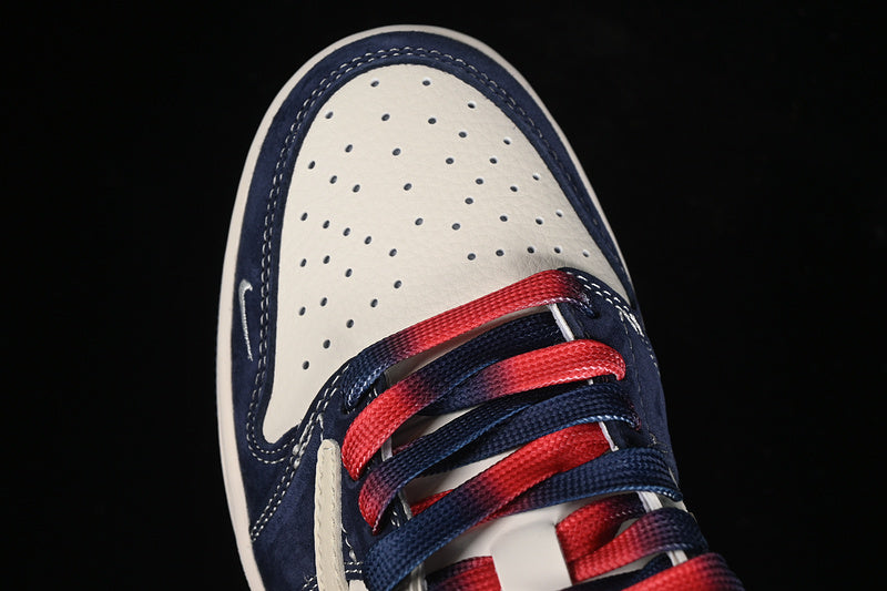 Travis Scott Fragment Design Nike Air Jordan 1 Low OG SP Red Blue White Sneakers