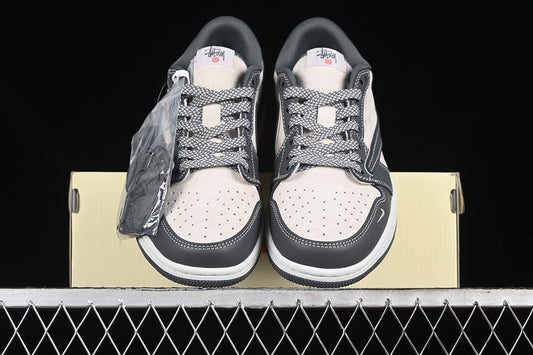 Travis Scott Fragment Design Nike Air Jordan 1 Low OG SP Dark Grey White Sneakers