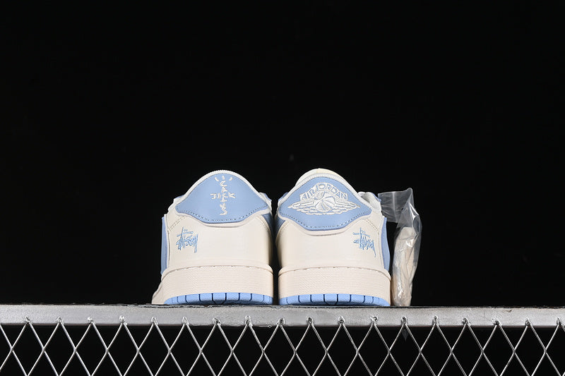Nike Air Jordan 1 Low OG SP Off-White Travis Scott Fragment Design White Blue Sneakers