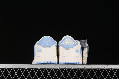 Nike Air Jordan 1 Low OG SP Off-White Travis Scott Fragment Design White Blue Sneakers