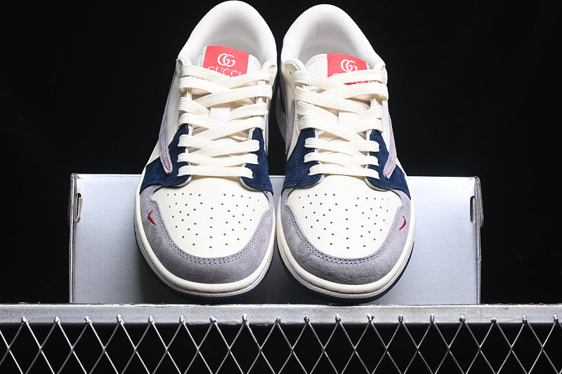 Travis Scott Fragment Design Nike Air Jordan 1 Low Gucci OG SP White Grey Red Blue Sneakers
