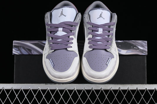 Nike Air Jordan 1 Low Vintage Grey Stealth White Purple Sail Sneakers