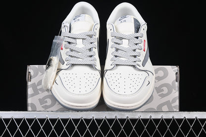 Travis Scott Fragment Design Nike Air Jordan 1 Low OG SP Grey Sole White Sneakers