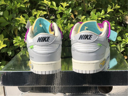 Nike Dunk Low Off-White Lot 21 of 50 Gray Multicolor Sneakers