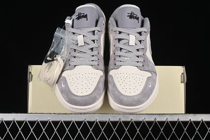 Nike Air Jordan 1 Low Grey White Sneakers