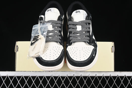 Travis Scott Fragment Design Nike Air Jordan 1 Low OG SP Black White Board Shoes