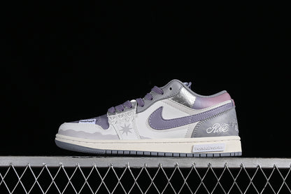 Nike Air Jordan 1 Low Vintage Grey Stealth White Purple Sail Sneakers