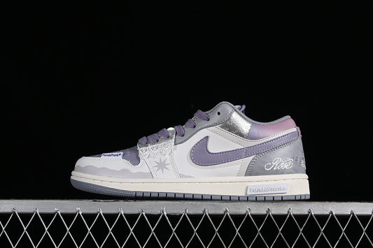 Nike Air Jordan 1 Low Vintage Grey Stealth White Purple Sail Sneakers