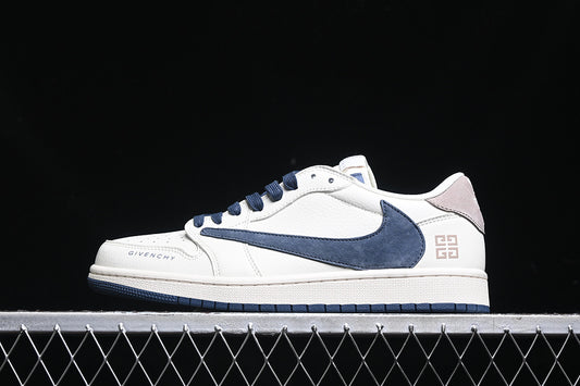 Travis Scott Fragment Design Nike Air Jordan 1 Low Givenchy OG SP Blue Sole White Sneakers