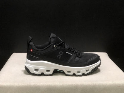 On Running Cloudrock Low WP Hiking Outdoor Shoes Black/White