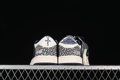 Nike Air Jordan 1 Low DIOR Travis Scott Fragment Design OG SP Black Cement White Navy Sneakers
