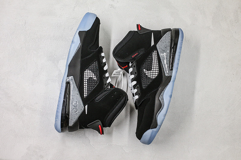 Nike Air Jordan Mars 270 Black Silver Fire Red Metallic Sneakers
