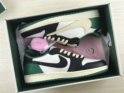 Nike Air Jordan 1 Retro Low Travis Scott White/Black/Green Sneakers