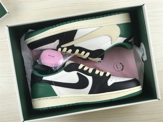 Nike Air Jordan 1 Retro Low Travis Scott White/Black/Green Sneakers