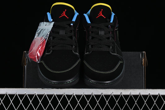 Nike Air Jordan 1 Low Yellow Blue Black Sneakers