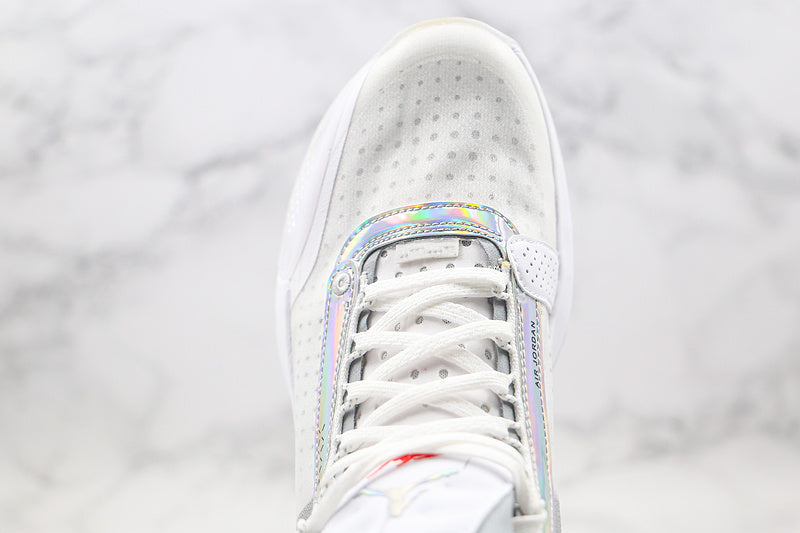 Nike Air Jordan 34 XXXIV Flight GS Unite White Metallic Sneakers