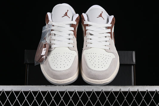 Nike Air Jordan 1 Low Brown Grey White Sneakers