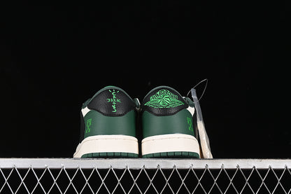 Nike Air Jordan 1 Low OG SP Travis Scott Fragment Design Green Sole White Black Sneakers