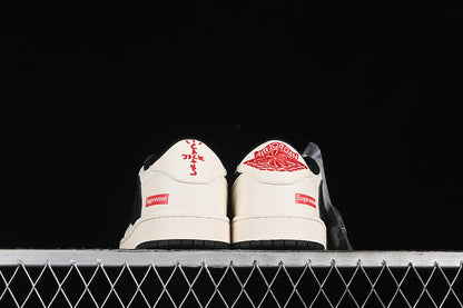 Travis Scott Fragment Design Nike Air Jordan 1 Low OG SP Black Sole Grey White Sneakers
