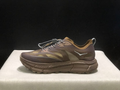 Hoka One One Satisfy x Mafate Speed 4 Breathable Fashion Running Shoes Sneakers Brown
