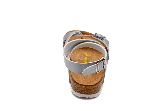 Birkenstock Single Button Silver Ringfinger Matte Leather Sandals