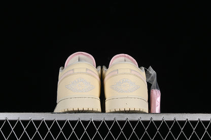 Nike Air Jordan1 Low Creamy White Pink Sneakers
