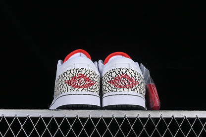 Nike Air Jordan 1 Low Black Sole Red Cement Grey White Sneakers