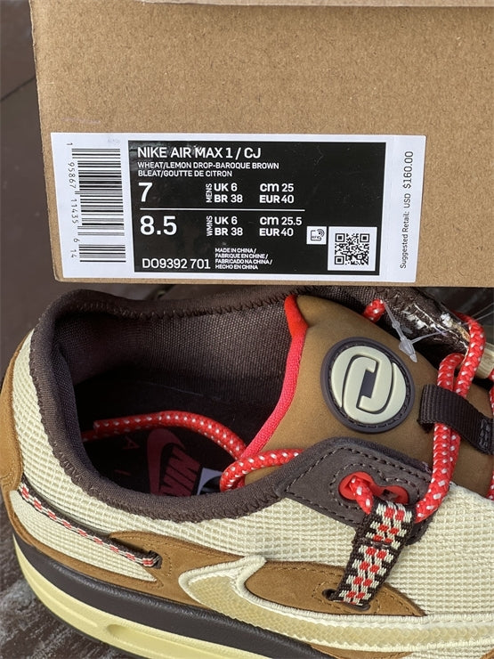 Nike Air Max 1 x Travis Scott Baroque Brown Sneakers
