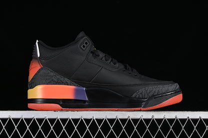 Nike Air Jordan 3 Retro Rio J. Balvin Black Solar Flare Total Crimson Abyss Sneakers