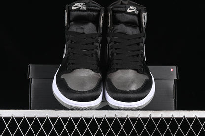 Nike Air Jordan 1 High OG Satin Shadow Black Medium Grey Sneakers