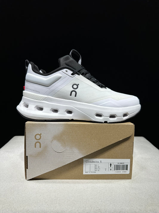 On Running Cloudnova X Comfortable Anti-Slip Running Shoes Black/Ivory White