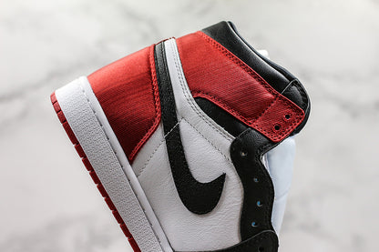 Nike Air Jordan 1 Retro High Satin Red White Black Sneakers