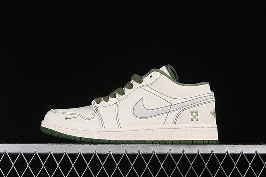 Nike Air Jordan 1 Low Off-White White Green Sneakers