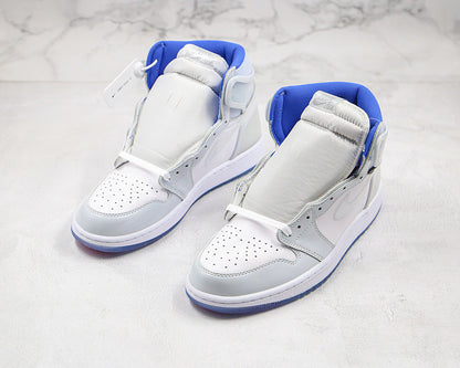 Nike Air Jordan 1 Retro High Zoom White Grey Racer Blue Sneakers