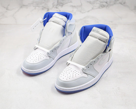 Nike Air Jordan 1 Retro High Zoom White Grey Racer Blue Sneakers
