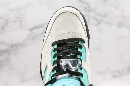 Nike Air Jordan 5 Retro White Island Green Sneakers