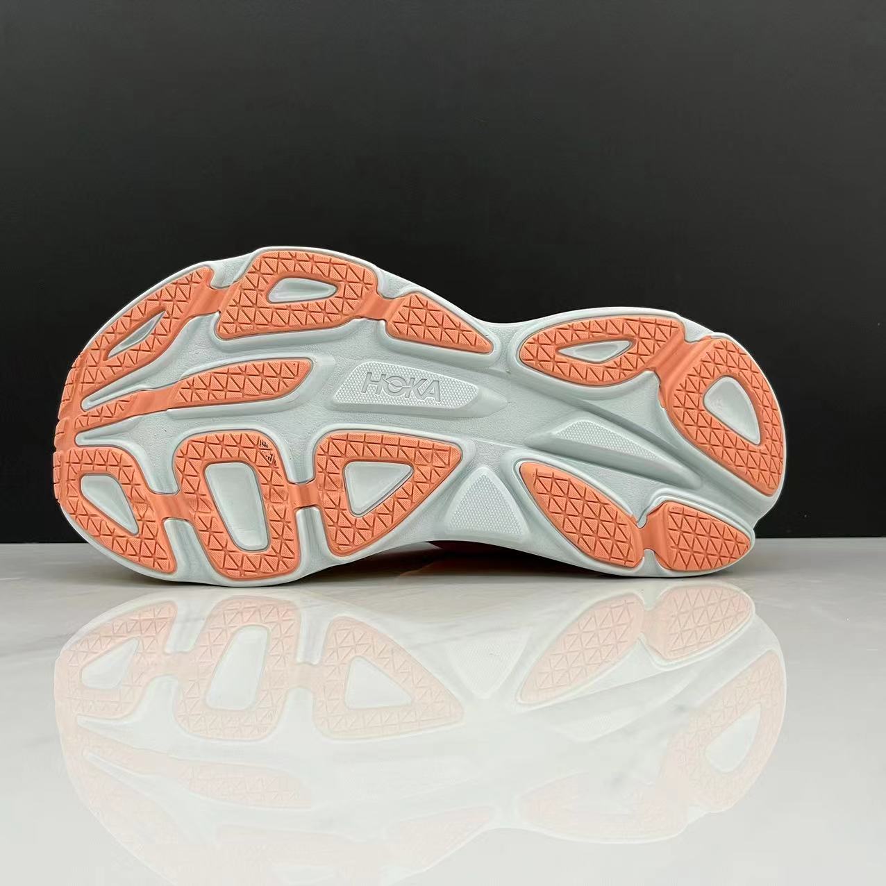 Hoka One One Bondi 8 Breathable Low-top Running Shoes Sneakers Orange/Yellow
