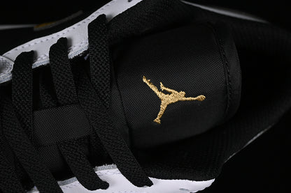 Nike Air Jordan 1 Low White Black Metallic Gold Sneakers