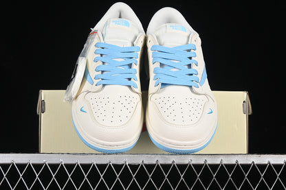 Travis Scott Fragment Design Nike Air Jordan 1 Low OG SP Sky Blue White Sneakers