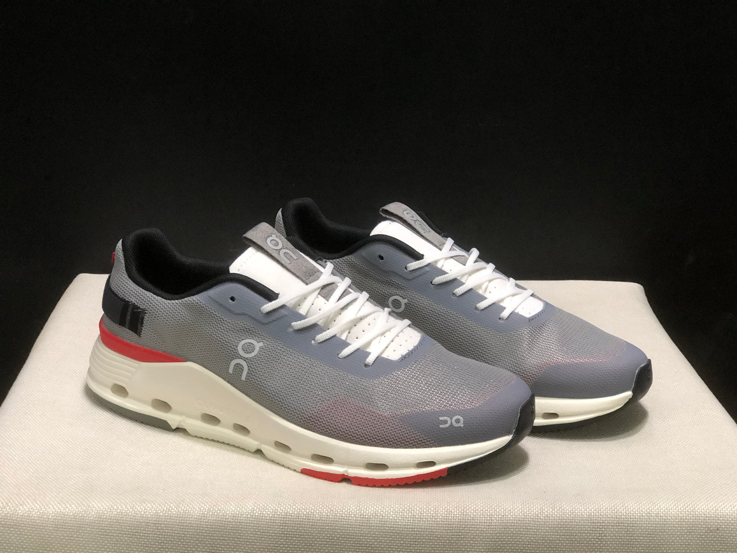 On Running Cloudnova Form 2 Fashionable Casual Running Shoes Fog Grey/Red