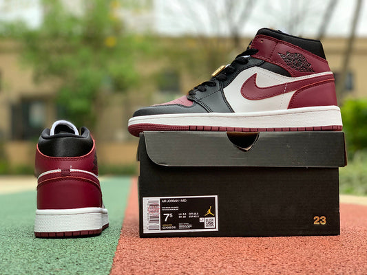 Nike Air Jordan 1 Mid SE Gold Pendants Beetroot/Black/White Sneakers