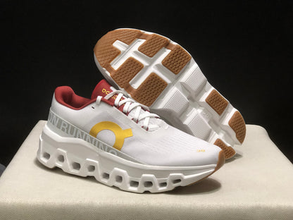 On Running Cloudmonster 2 Shock-Absorbing And Breathable Running Shoes Ivory White/Red
